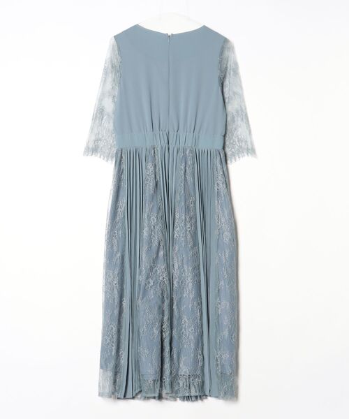 「DRESS PLUS」 7分袖ワンピース X-LARGE ブルーグレー レディース_画像2