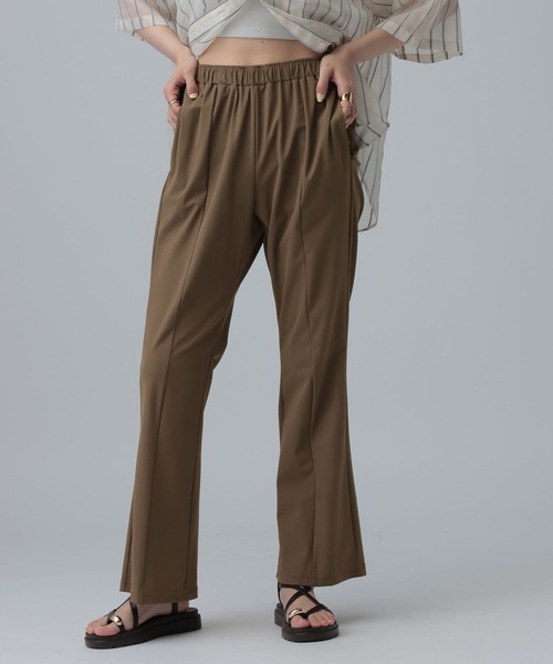 パンツ ストレッチスリットパンツ　646559 レディースの画像