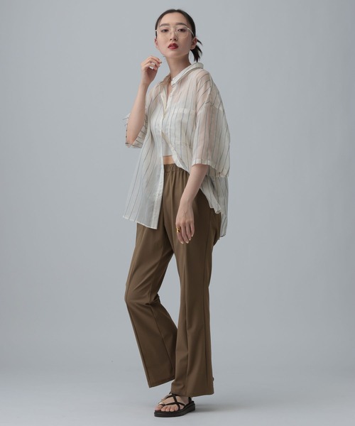 パンツ ストレッチスリットパンツ　646559 レディースの画像