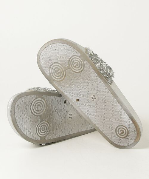 「Amina」 フラットサンダル 38 シルバー レディース_画像3