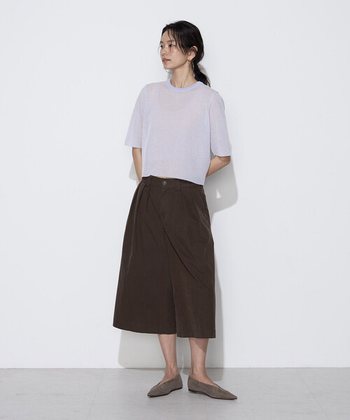 COMME CA Wardrobe ワイドパンツ パンツ コットンナイロン キュロット