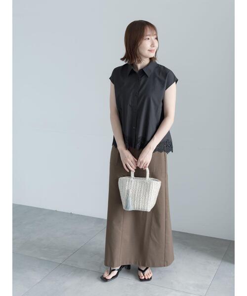 Te chichi（テチチ） ブラウス シャツ 半袖 「接触冷感」スカラップ 