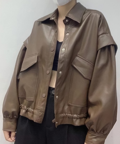 ジャケット ライダースジャケット フェイクレザージャケット