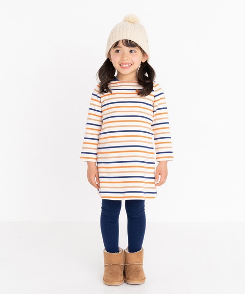 HOT BISCUITS ワンピース ボーダー柄 長袖ワンピース キッズ 子供服