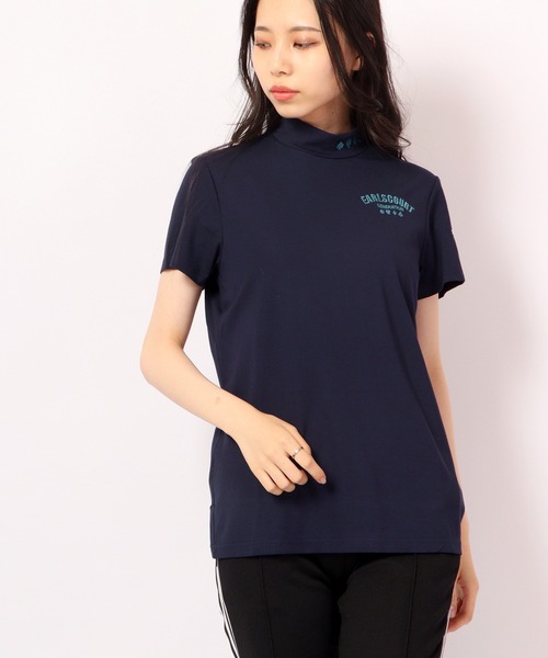 tシャツ GENERATION LINE ワッペン半袖モックネック レディース FUNALIVE tシャツ GENERATION LINE ワッペン半袖モックネック