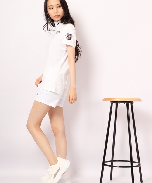 tシャツ GENERATION LINE ワッペン半袖モックネック レディース FUNALIVE tシャツ GENERATION LINE ワッペン半袖モックネック