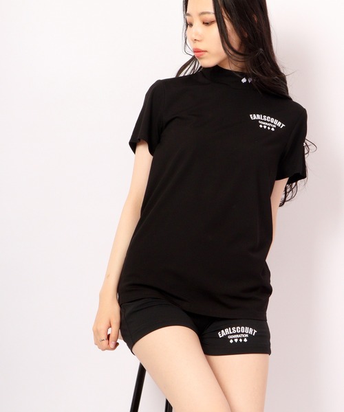 tシャツ GENERATION LINE ワッペン半袖モックネック レディース FUNALIVE tシャツ GENERATION LINE ワッペン半袖モックネック