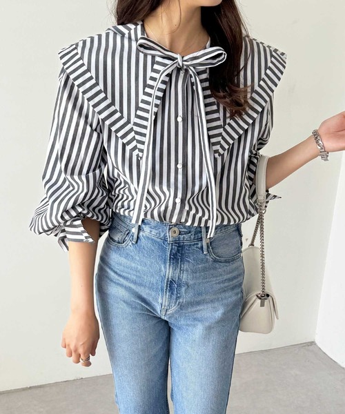 GeeRA（ジーラ） ブラウス シャツ ケープ衿シャツブラウス レディース