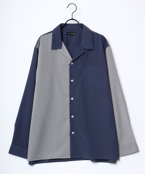 シャツ ブラウス メンズ Oversize Drape Open Collar Shirt/オーバーサイズ ドレープ オープンカラーシャツ/無地/総柄｜zozo｜37