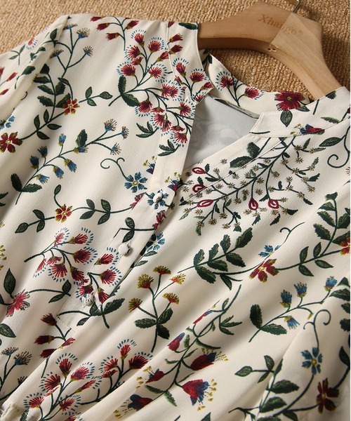 薔薇のプリントが素敵なワンピース です❢ バラワンピース | SEWING TAKEUCHI公式通販