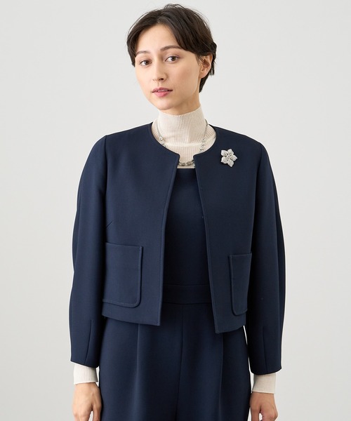 新品 アナイ ANAYI ライトダブルクロス ノーカラージャケット ANAYI ジャケット ノーカラージャケット ライトダブルクロスノー