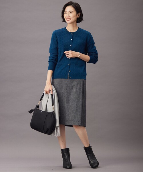 カーディガン 「洗える」KNIT BASIC クルーネック レディース