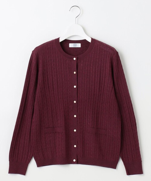 カーディガン 「洗える」KNIT BASIC クルーネック レディース