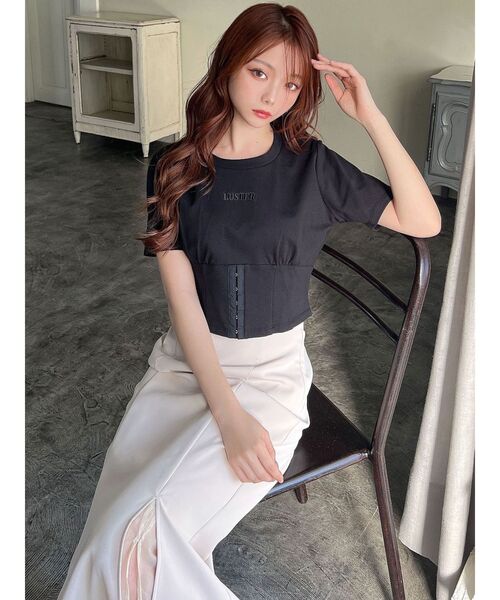 今期人気コルセットTシャツ me+em select（ミームセレクト） tシャツ レディース : ZOZOTOWN Yahoo