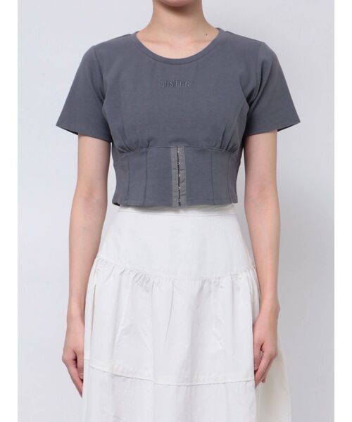 今期人気コルセットTシャツ me+em select（ミームセレクト） tシャツ レディース : ZOZOTOWN Yahoo