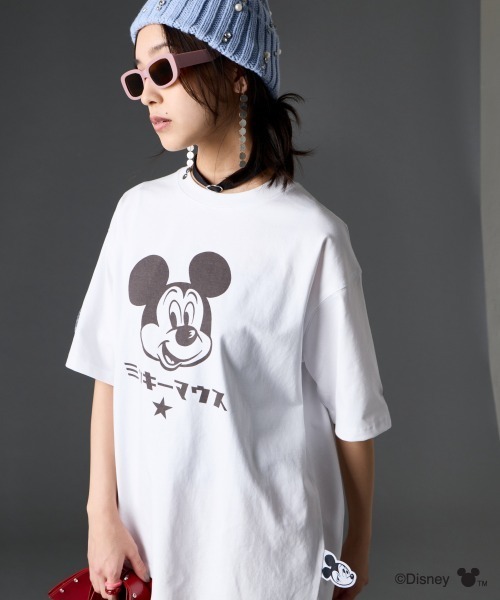 （40）ミッキーマウス オーバーサイズTシャツ　ホワイト Disney（ディズニー） tシャツ ミッキーマウス オーバーサイズ Tシャツ