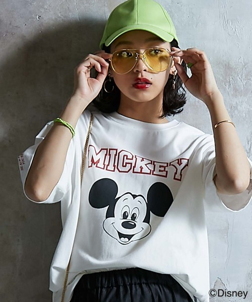 tシャツ ディズニー ミッキーマウス/綿100％フェイスプリントＴシャツ 「大きいサイズ有」GEVS. レディース メンズ Disney tシャツ ディズニー ミッキーマウス/綿100％フェイス