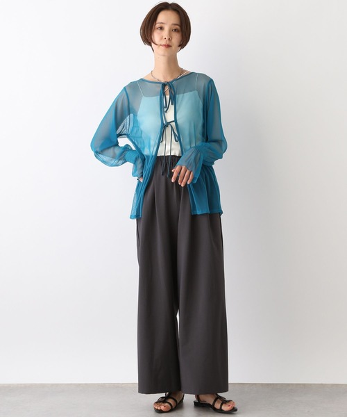ブラウス シャツ 2WAY LAYERED TAPE RIBBON TULLE TUNIC/2WAYレイヤードテープリボンチュールチュニック レディー LEPSIM ブラウス シャツ 2WAYチュールシャーリング 109015