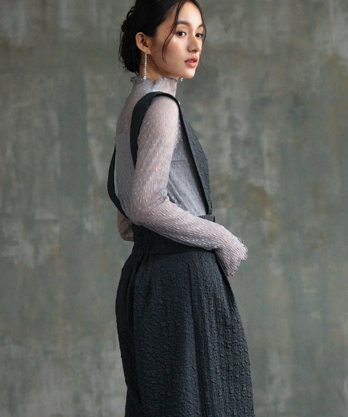パンツドレス(サロペット＋シアートップス) DRESS+ パンツドレス アンサンブル セットアップ サロペット