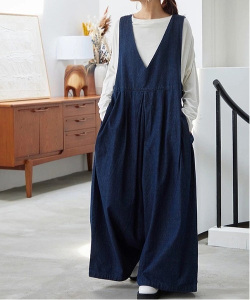 No one knows（ノーワンノーズ） オールインワン 大人デニムビッグ