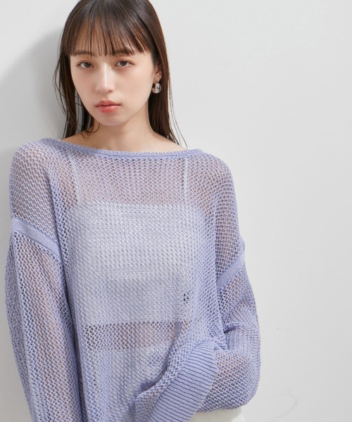 VIS ニット セーター メッシュサマーニットトップス レディース