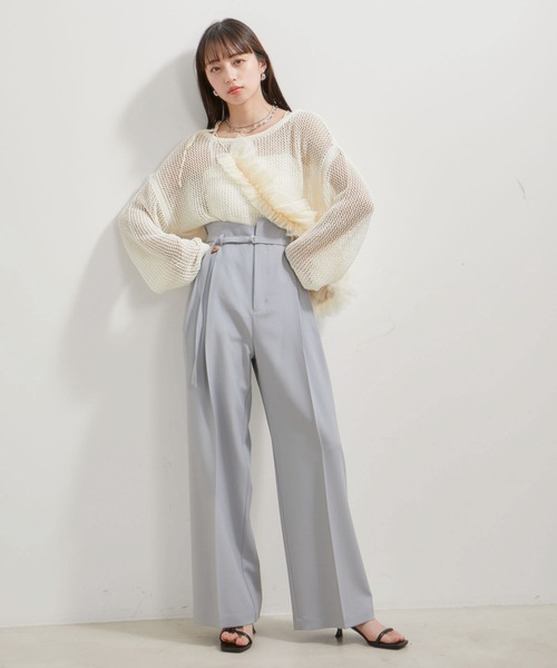 ❣️✨新品diagramのサマーニット✨❣️ DAY CLOSET ニット セーター レディース 長袖透かし編みサマー