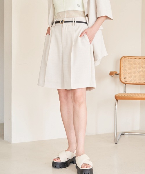 VIS（ビス） パンツ 「接触冷感・洗える」美easyリネンライクショート