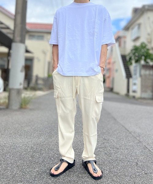 1669A ウィムガゼット カーゴパンツ イージー ウエストゴム 白 フリー 1669A ウィムガゼット カーゴパンツ イージー ウエストゴム 白
