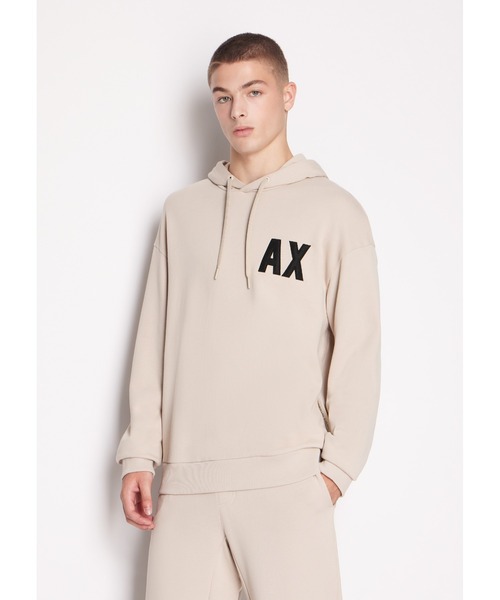 ARMANI EXCHANGE」 プルオーバーパーカー X-LARGE アイボリー メンズ 