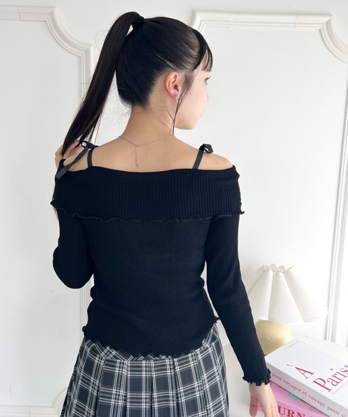 Loueme tシャツ リボンオフショルダートップス レディース : ZOZOTOWN
