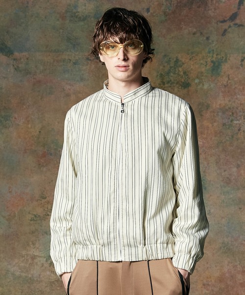 stripe shirt blouson ストライプシャツブルゾン glamb シャツ Stripe Blouson Shirt / ストライプブルゾンシャツ