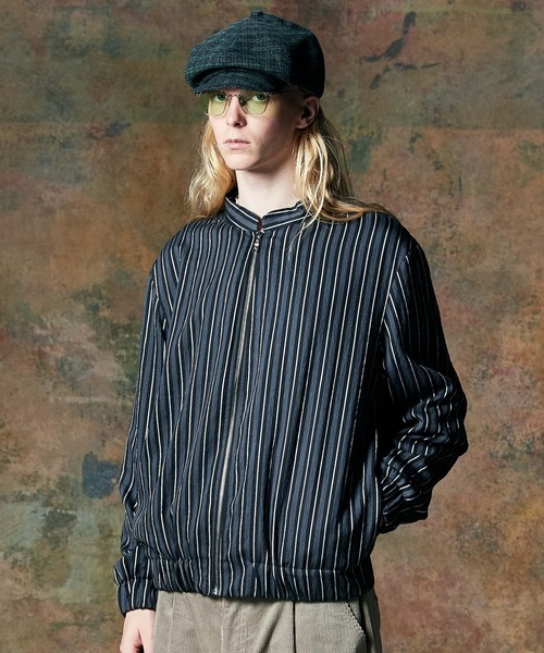 stripe shirt blouson ストライプシャツブルゾン glamb シャツ Stripe Blouson Shirt / ストライプブルゾンシャツ