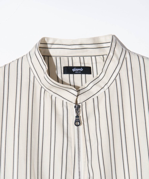 stripe shirt blouson ストライプシャツブルゾン glamb シャツ Stripe Blouson Shirt / ストライプブルゾンシャツ