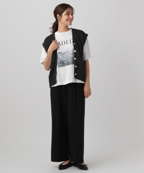 ☆専用！♡c-♡様☆ELLA ella エラ　ツイードベスト　ジレ Elura（エルーラ） ベスト ジレ ニットツイードベスト/130788