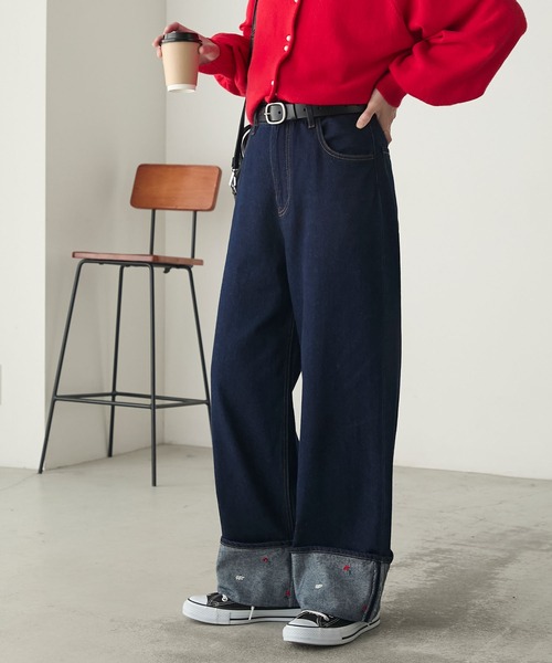 【大人気】sandro ハイウエスト 花柄 刺繍入り ジーンズ デニム marai デニムパンツ レディース 刺繍 花柄 ジーパン ジーンズ