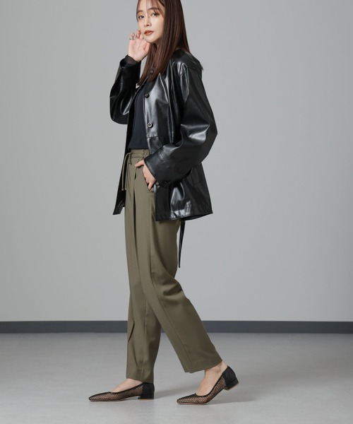 NANO universe（ナノ・ユニバース） パンツ ウラキモウ ピンタック