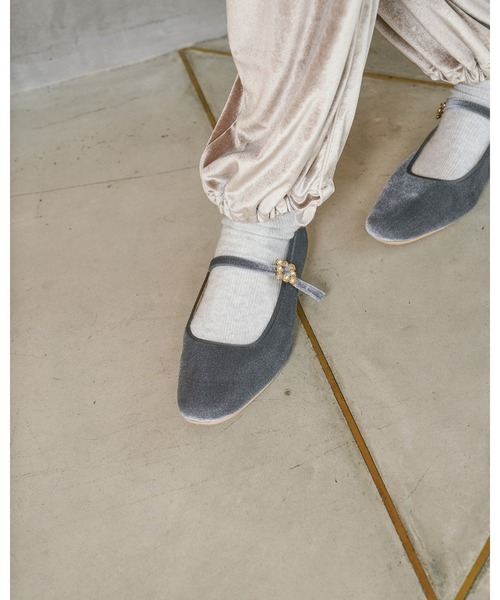 パンプス フラット ビジューストラップ メリージェーン : ZOZOTOWN