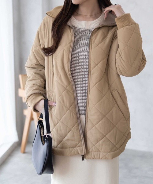 NAVY ブルゾン アウター 「軽量 撥水」nAvy 裏フリース キルトブルゾン