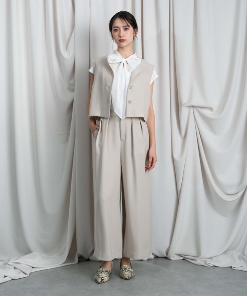 crewre クルーレ　フロントフライバックオープンジレ　ジレ　ベージュ crewre online shop / フロントフライバックオープンジレ