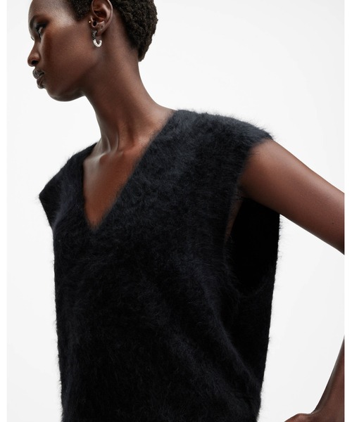 ベスト ジレ REBEL BRUSHED CASHMERE TANK TOP | REBEL ブラッシュド カシミヤ タンク トップ レディース ALLSAINTS ベスト ジレ REBEL BRUSHED CASHMERE TANK TOP