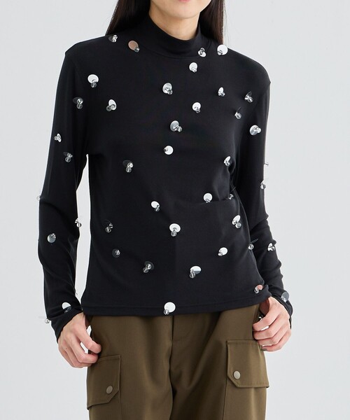 tシャツ 「riv nobuhiko/リブノブヒコ」NINA JERSEY TOP/スパンコールトップス レディース
