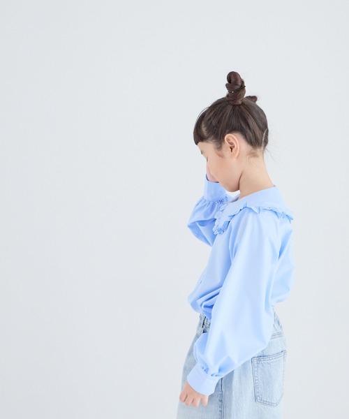 YOIHI フリルカラーブラウス サックス 再販・新色】フリルカラーブラウス_サックス | YOIHI