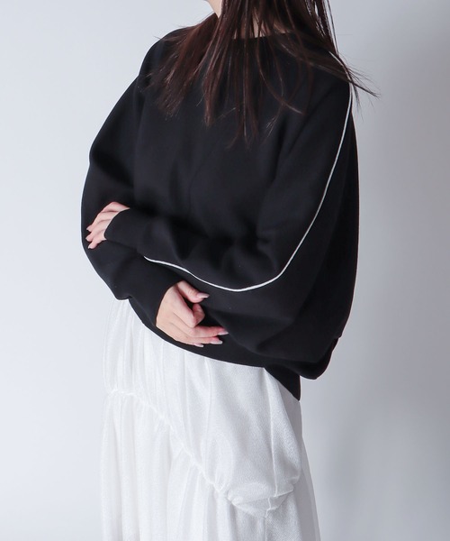 ニット セーター accent line dolman sleeve pullover(アクセントラインドルマンスリーブプルオーバー) レディース