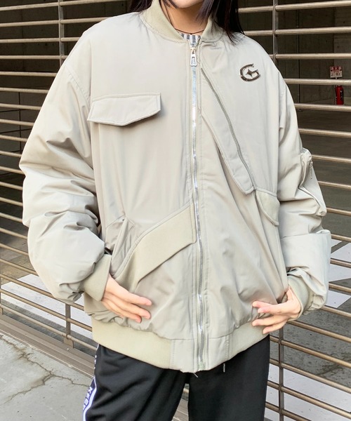 lilful ブルゾン アウター シルバーアクセント ストリートブルゾン