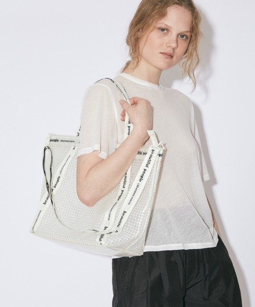 【ビューティフルピープル】plaid vinyl logo ショルダーバッグ plaid vinyl logo tape shoulder bag（ショルダーバッグ