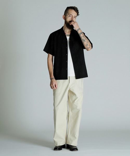 SCHOTT HV SHIRT 'DOT AND STRIPE' 半袖シャツ Schott N.Y.C シャツ Schott/ショット/HV SHIRT 'DOT AND STRIPE