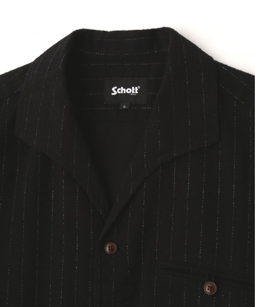 SCHOTT HV SHIRT 'DOT AND STRIPE' 半袖シャツ Schott N.Y.C シャツ Schott/ショット/HV SHIRT 'DOT AND STRIPE