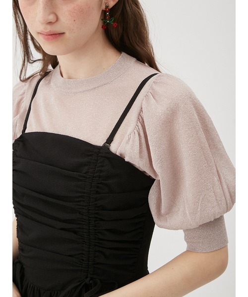 FURFURプリーツティアードキャミワンピース FURFURファーファーバック