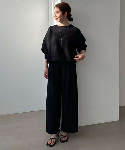 トレーナー スウェット 「洗える/ストレッチ」BEAUTY FORM JERSEY クロップド トップス レディース UNFILO トレーナー スウェット 「洗える/ストレッチ」BEAUTY