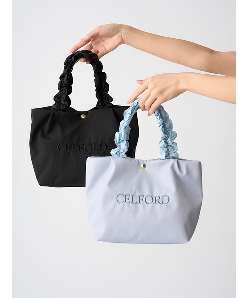 【CELFORD】トートバッグ CELFORD トートバッグ 「プリュム」フリルラメ刺繍トートバッグ